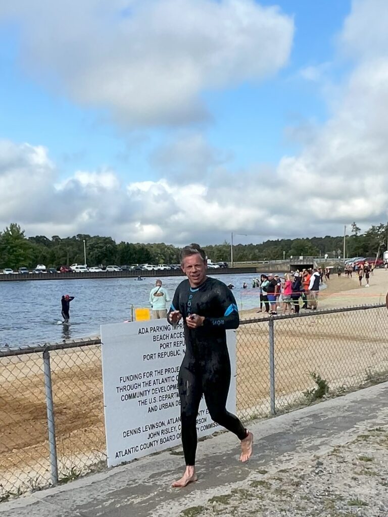 Coach Matt Swim Exit, Jersey Genesis Triathlon